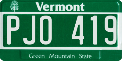 VT license plate PJO419