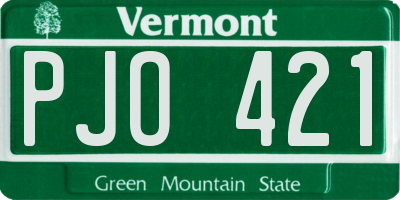 VT license plate PJO421