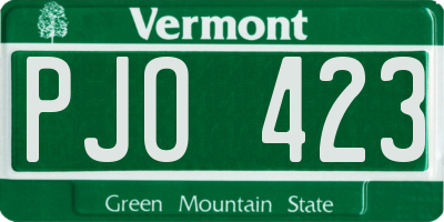 VT license plate PJO423