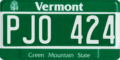 VT license plate PJO424
