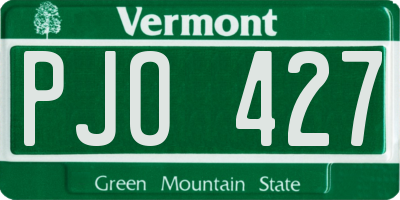 VT license plate PJO427