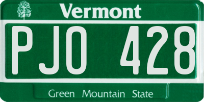 VT license plate PJO428