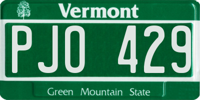 VT license plate PJO429