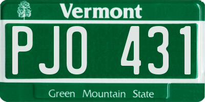 VT license plate PJO431