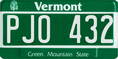 VT license plate PJO432