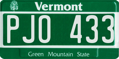 VT license plate PJO433