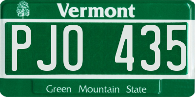 VT license plate PJO435