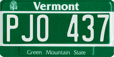 VT license plate PJO437
