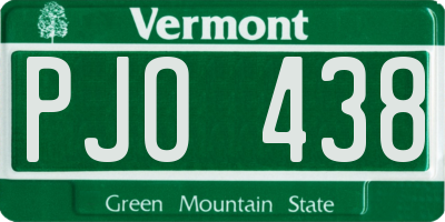 VT license plate PJO438