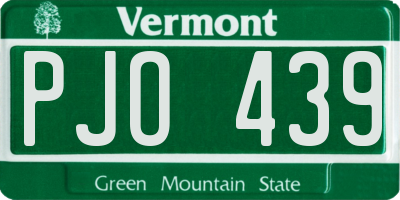 VT license plate PJO439
