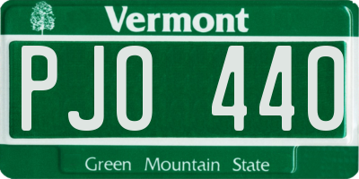 VT license plate PJO440