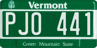VT license plate PJO441