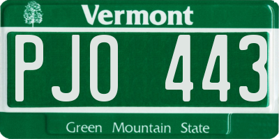 VT license plate PJO443