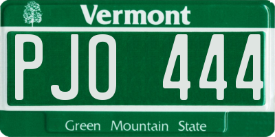 VT license plate PJO444
