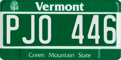 VT license plate PJO446