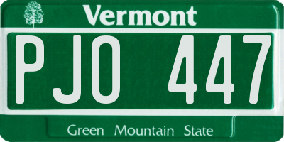 VT license plate PJO447