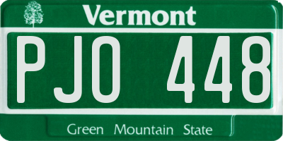 VT license plate PJO448