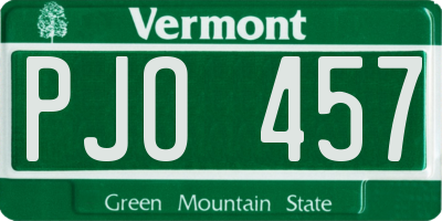 VT license plate PJO457