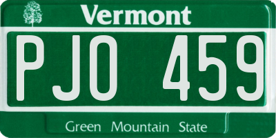 VT license plate PJO459