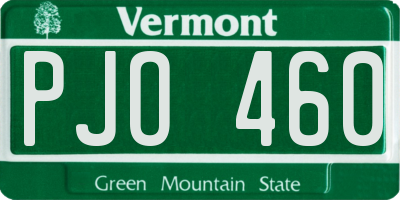 VT license plate PJO460