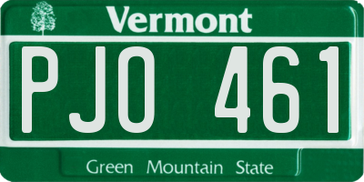 VT license plate PJO461