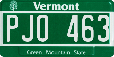 VT license plate PJO463