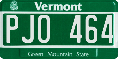 VT license plate PJO464
