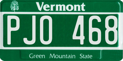 VT license plate PJO468