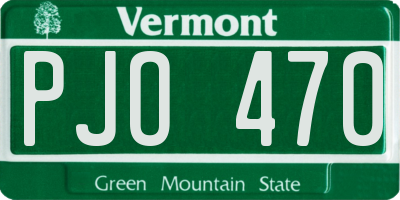VT license plate PJO470