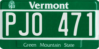 VT license plate PJO471