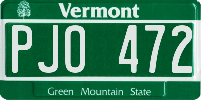 VT license plate PJO472