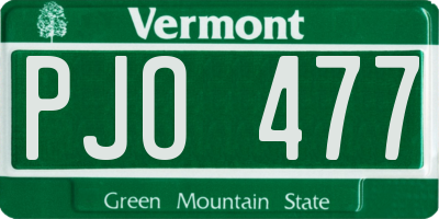 VT license plate PJO477