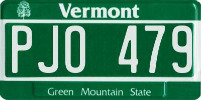VT license plate PJO479