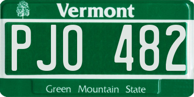 VT license plate PJO482