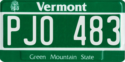 VT license plate PJO483