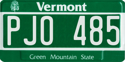VT license plate PJO485