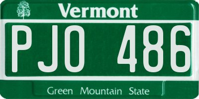 VT license plate PJO486