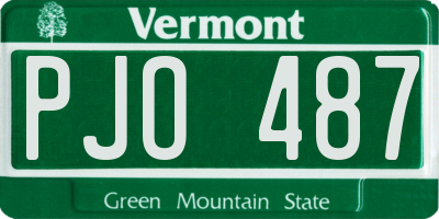 VT license plate PJO487