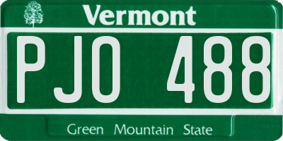 VT license plate PJO488