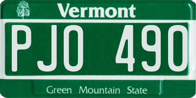 VT license plate PJO490