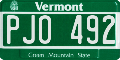 VT license plate PJO492