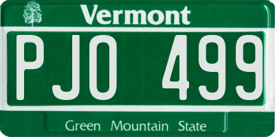 VT license plate PJO499