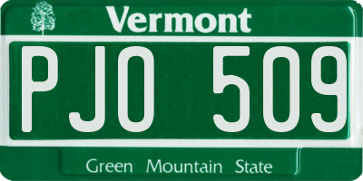VT license plate PJO509