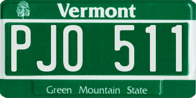 VT license plate PJO511