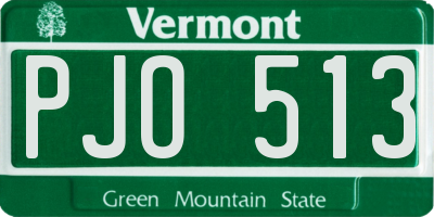 VT license plate PJO513
