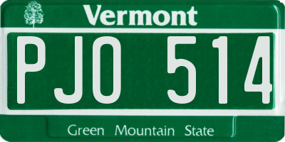 VT license plate PJO514