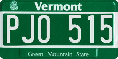 VT license plate PJO515