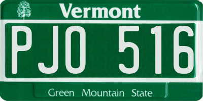 VT license plate PJO516