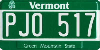 VT license plate PJO517