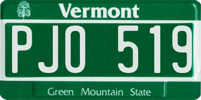 VT license plate PJO519